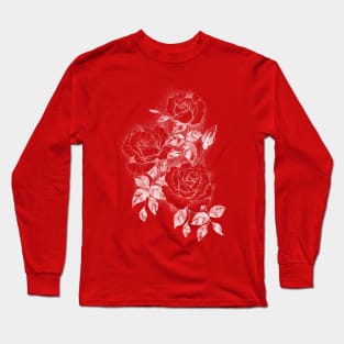 Fine Line Flower in white Long Sleeve T-Shirt